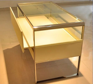 China Tabela luxuosa da exposição da joia da forma, mostra de vidro da exposição do metal durável fornecedor