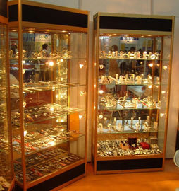China Mostra da exposição da joia do metal da forma/logotipo de vidro do costume do armário exposição do retalho fornecedor
