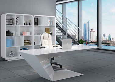 China Forma especial criativa do mobiliário de escritório elegante do gerente com pintura branca do cozimento fornecedor