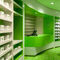 Armário de exposição elegante da farmácia, farmácia varejo do verde que arquiva a multi combinação fornecedor
