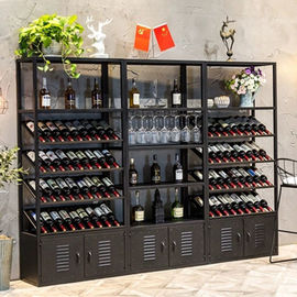 China Preto luxuoso moderno MQ-S005 da prateleira de exposição do vinho do metal para armazenar o vinho fornecedor