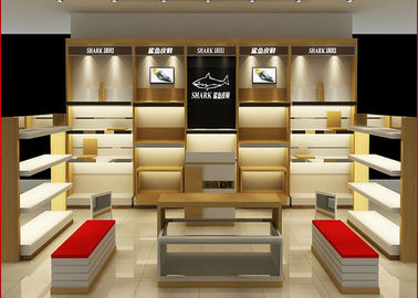 China Prateleiras de exposição personalizadas da sapataria do tamanho para a loja de sapatas do tipo do boutique fornecedor