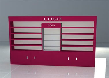 China Mobília da loja da forma cor-de-rosa/mostra cosméticas exposição da composição com luz conduzida fornecedor