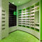 Armário de exposição elegante da farmácia, farmácia varejo do verde que arquiva a multi combinação fornecedor